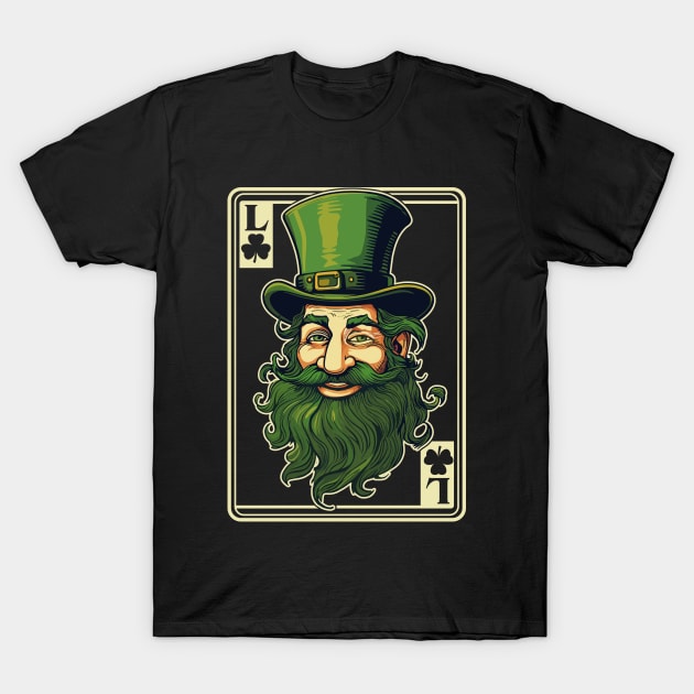 Leprechaun Shamrock Card St Paddys Day Festival T-Shirt by Apocatnipse Meow